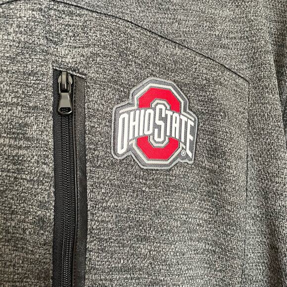 Ohio State Buckeyes Mens Full Zip Jacket Size Large Gray Black Textured - Picture 5 of 10